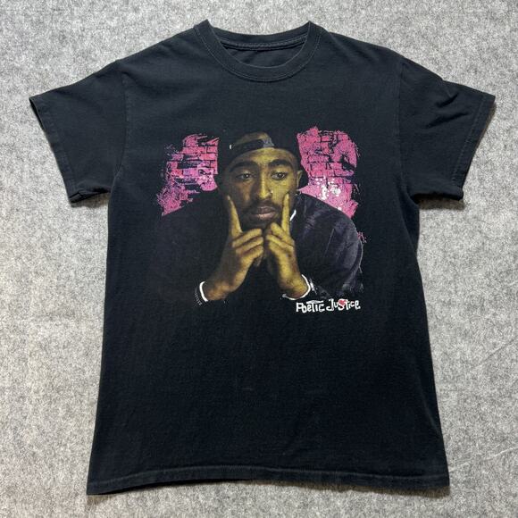 Poetic Justice Tops - Vintage Poetic Justice Shirt Womens Medium Black Tupac Movie Rap Tee Hip Hop 90s